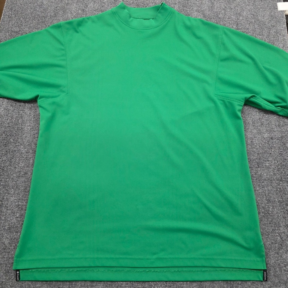 FootJoy FJ Men's Short Sleeve Mock Neck Golf Shirt Green Size Large